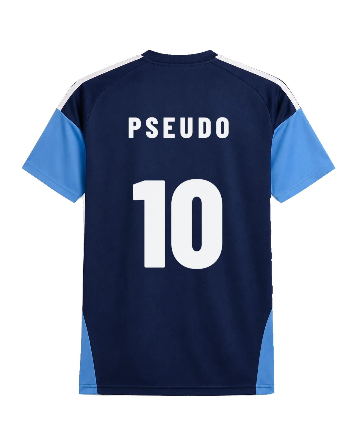 Maillot officiel floqué TXR, vue de dos avec un exemple de flocage (pseudo et numéro)